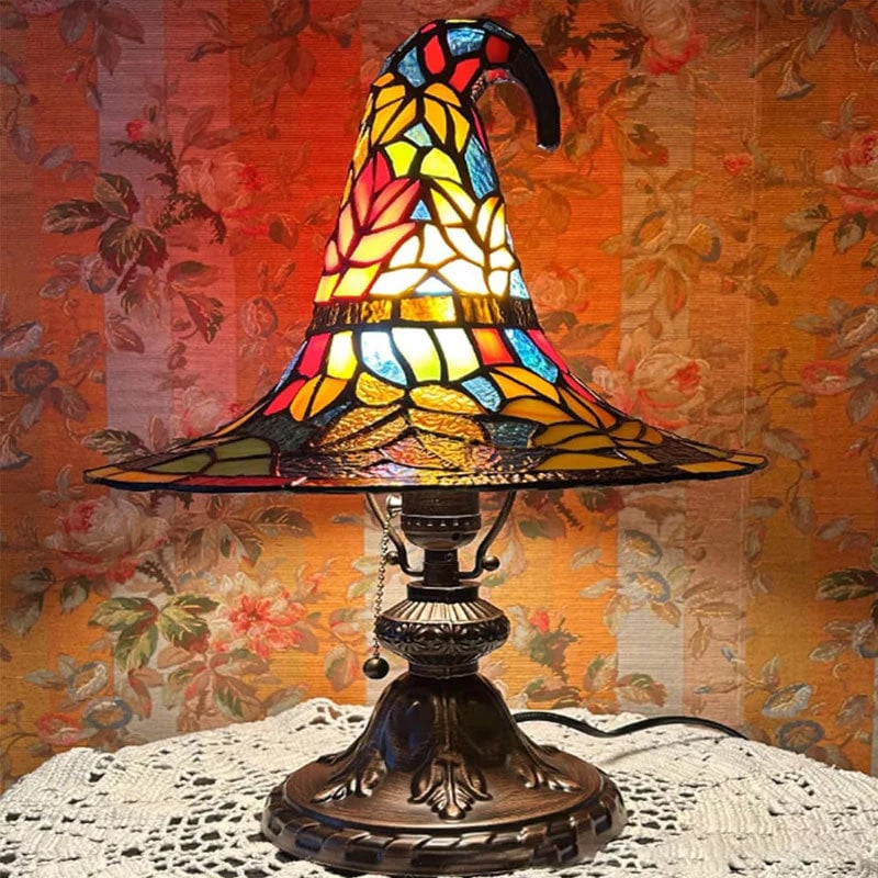 🔥Exclusive Limited Item 👍🔥50%OFF♠️Witch Hat Night Light & Stained Glass Witch Hat Lamp🎁